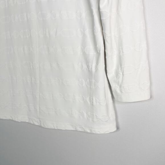 J McLaughlin S White Chainlink Carly Catalina Cloth Split V Neck 3/4 Sleeve Top - Picture 4 of 10